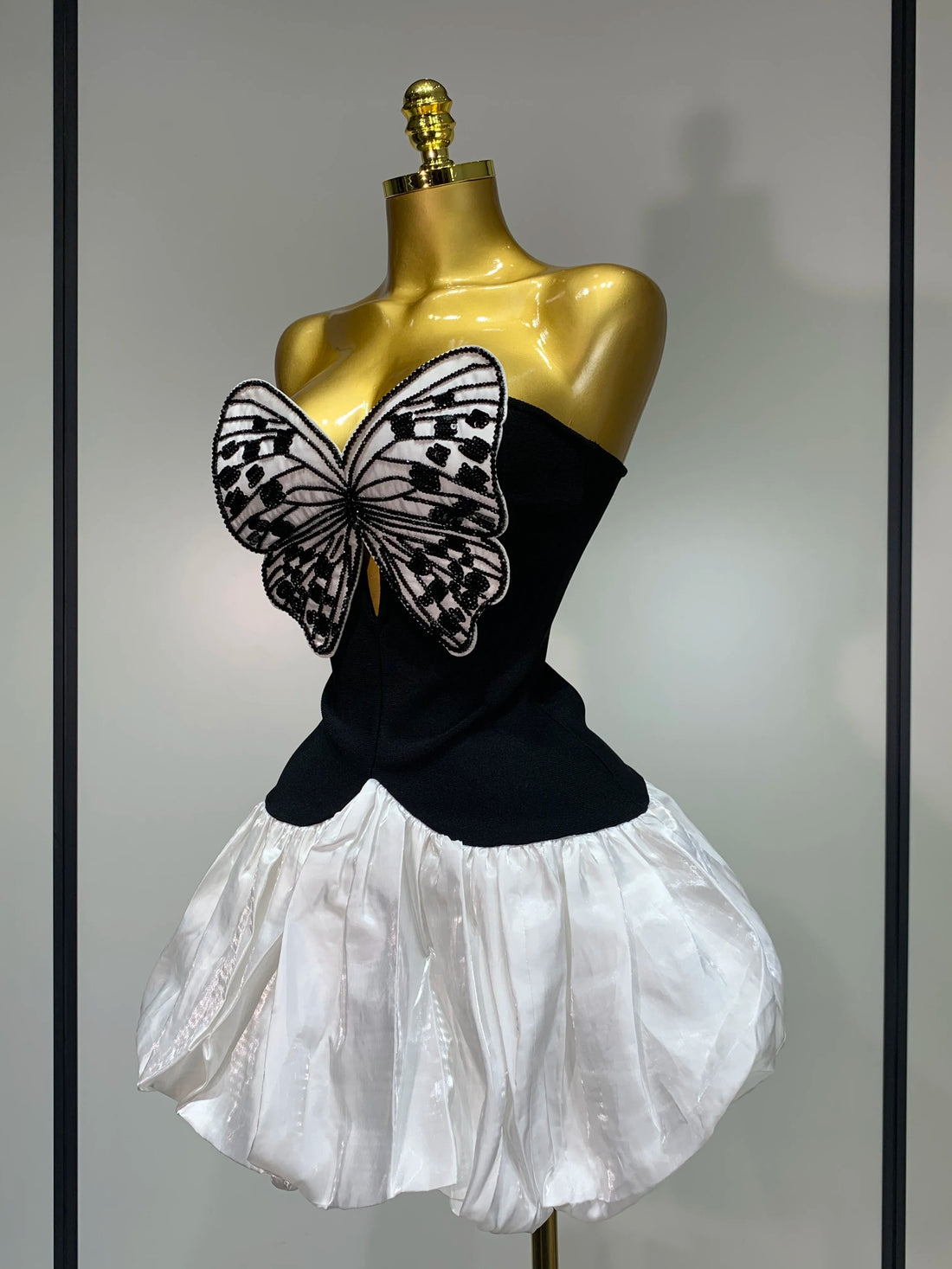 Elegant Evening Party Bandage Dress Sexy Backless Butterfly Sequin Designer Women Luxury Birthday Celebrity Fashion Show Dresses