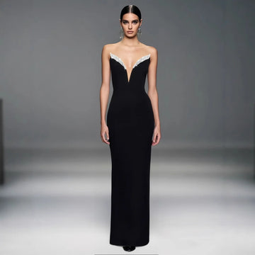 Women Sexy Off the Shoulder Bandage Bodycon Long Dress Elegant Evening Party Cocktail Fashion Birthday Dress