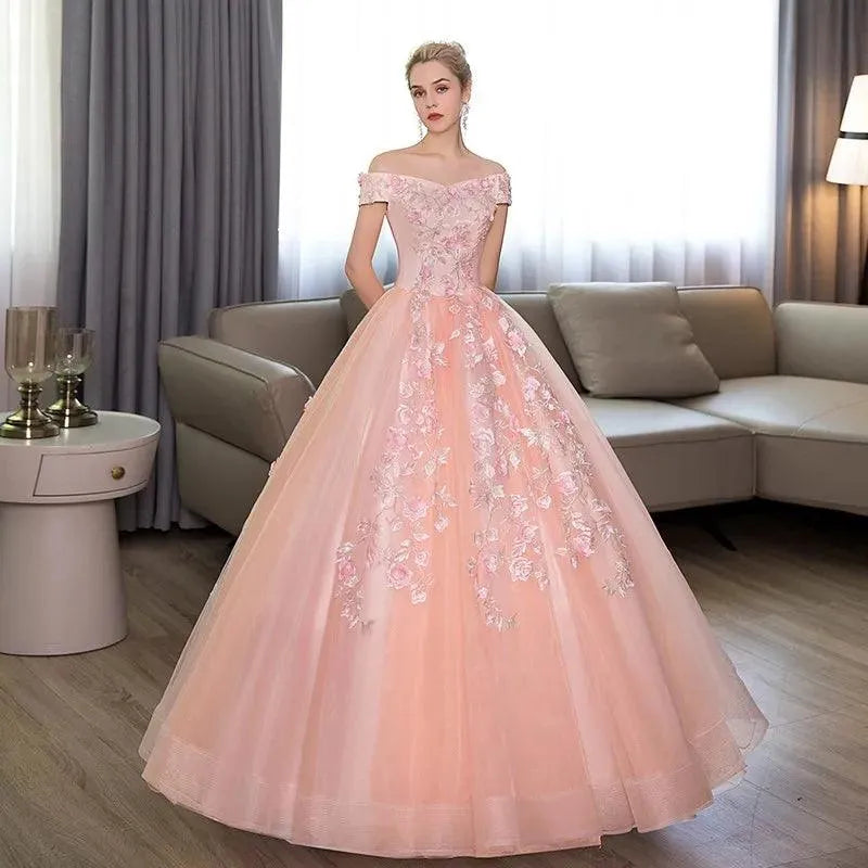 Quince Dress | New Quinceanera Dresses Sleeveless Off The Shoulder Ball Gown Pink Applique Prinecess Vestidos Anos Quinceanera Customized
