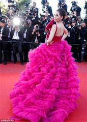 Aileen Vestidos de Gala en Capas Vestido de Noche Mullido para Mujer Vestido Largo de Fiesta de Boda de Malla Roja Rosa Elegante de Lujo 2024