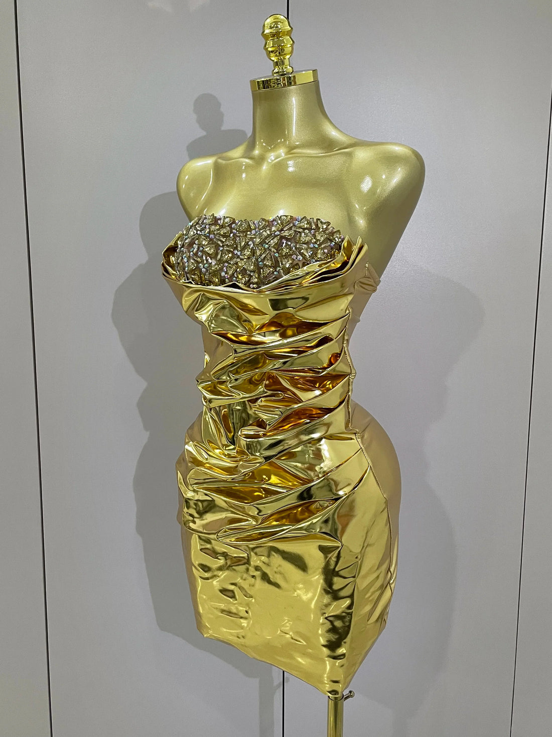 New Sparkly Diamonds Crystal Sexy Mesh See Through Bodycon Mini Dress Women Birthday Party Celebrate Performance Costume