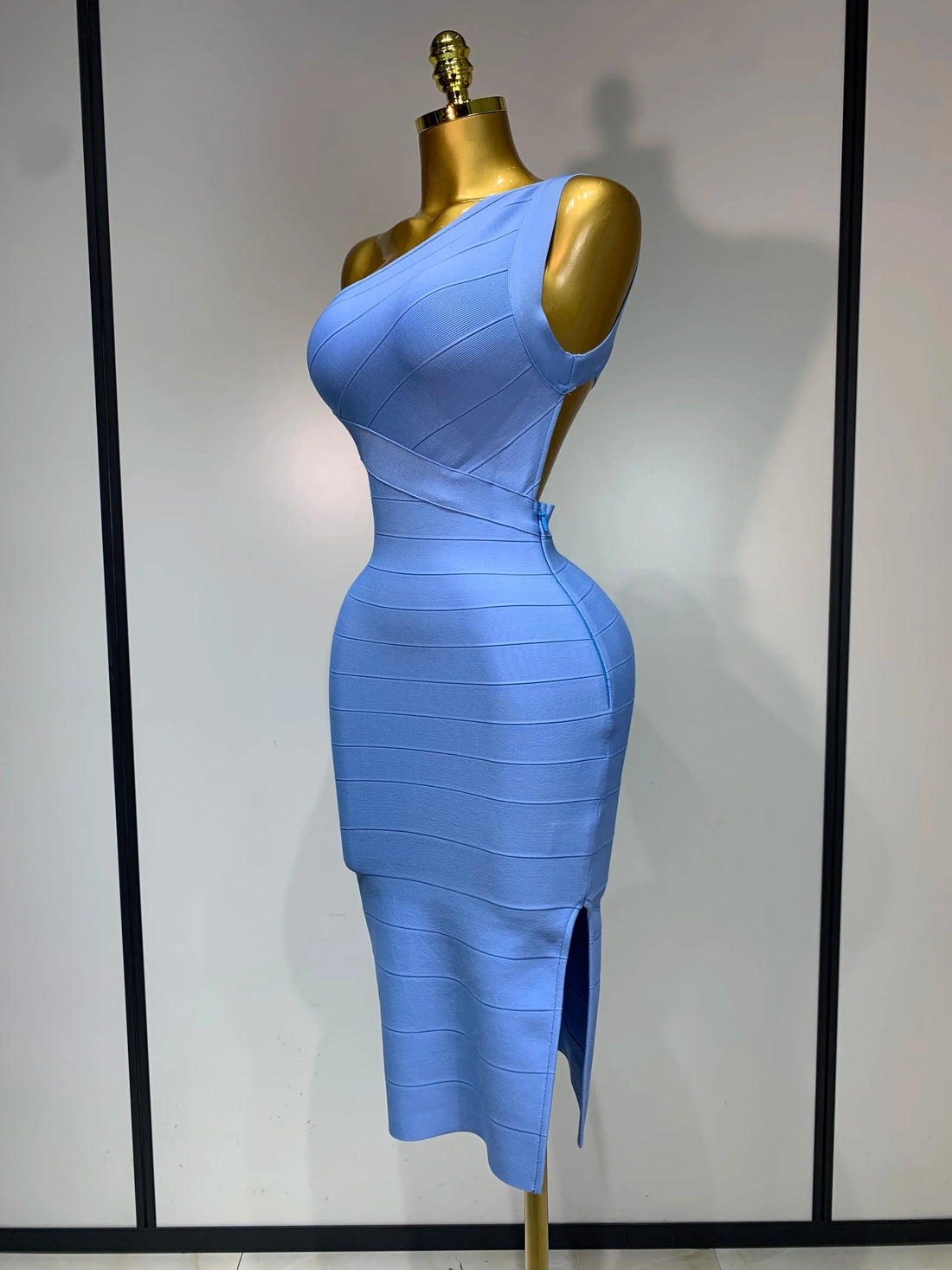 Women Bodycon Bandage Dress One Shoulder Sleeveless Sexy Backless Dress Cocktail Evening Party Vestidos Luxury Birthday Dresses