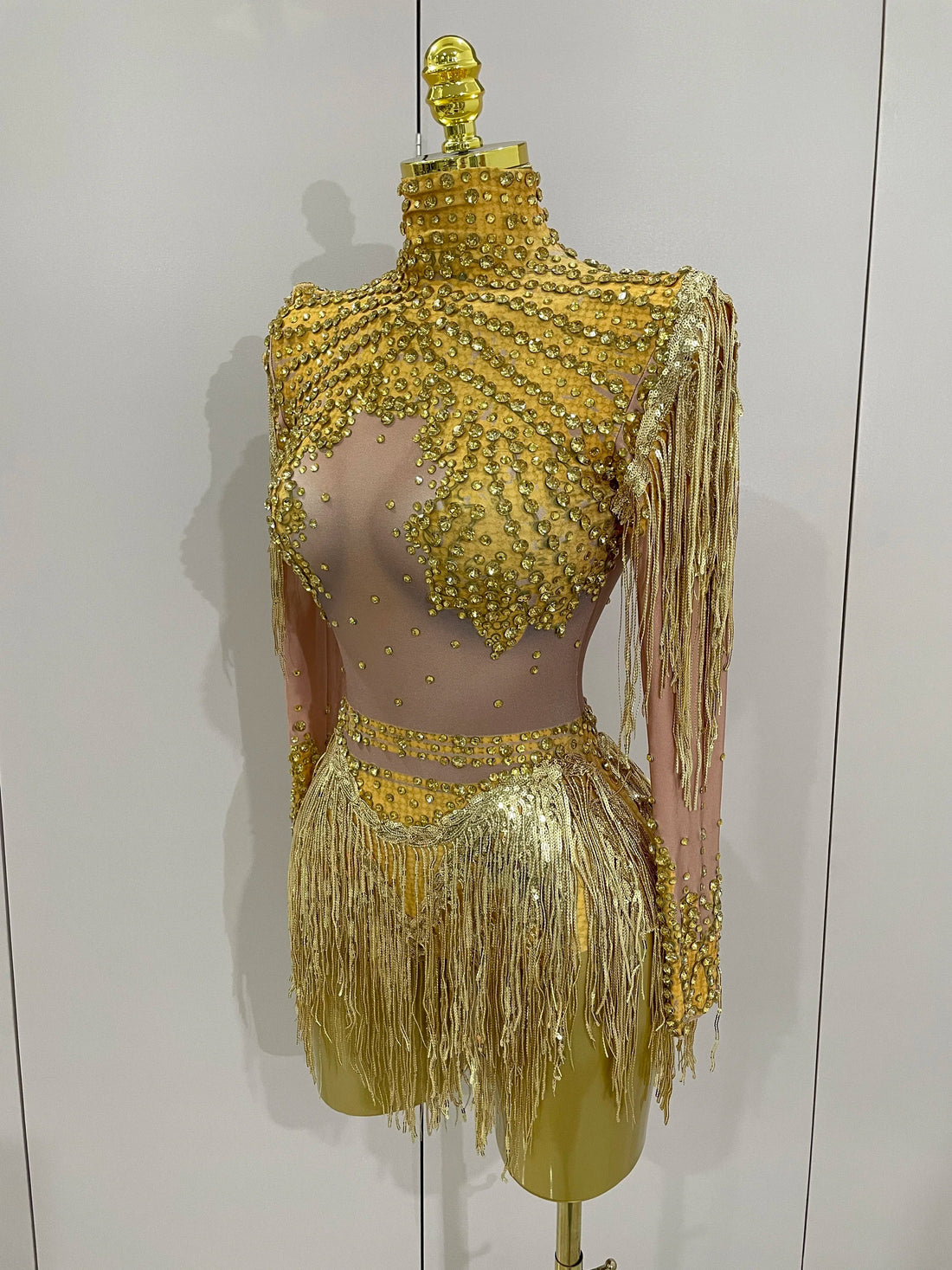 Sparkly Rhinestone Sequin Tassel Stretch Bodysuits  Women Birthday Party Nightclub Dj Stage Performance Costume