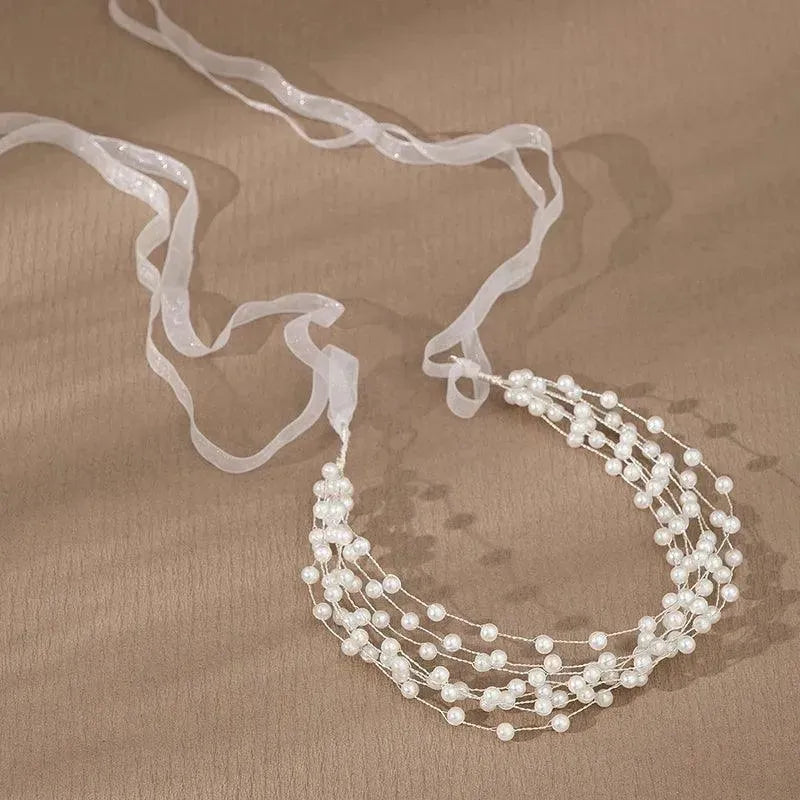 Pearl Wreath Headband Wreath Bride Garland Head Hoop Bride Hair Band Hair Vine Wedding Bridal Hair Wedding Dress Accessories HS-J7006S