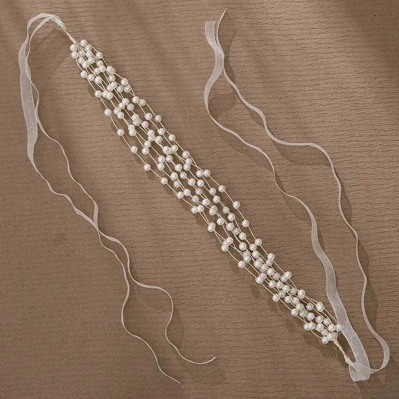 Pearl Wreath Headband Wreath Bride Garland Head Hoop Bride Hair Band Hair Vine Wedding Bridal Hair Wedding Dress Accessories HS-J7006S