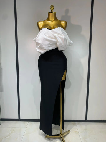 Sexy Off Shoulder Satin Patchwork Ruched Bodycon Bandage Maxi Dresses Women Elegant Celebrity Evening Party Birthday Dresses