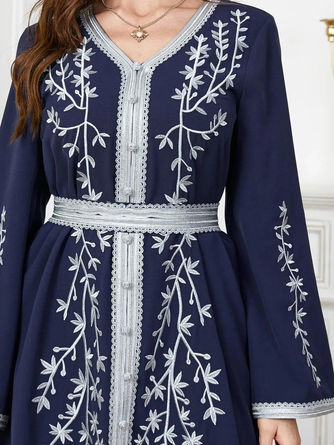 Arab Apparel New Loose Embroidered Long Sleeved Loose Dress Abaya Dubai Luxury Islam Maxi Dress Muslim Fashion Robe Summer