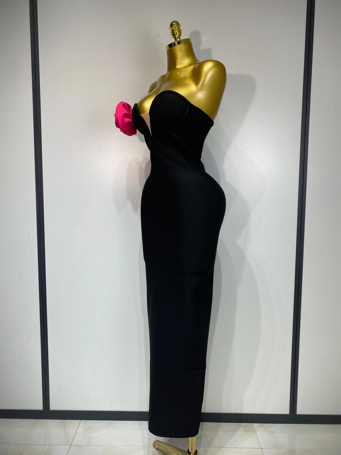 Women Sexy Strapless Backless Flower Patchwork Maxi Long Bandage Dress  Elegant Evening Club Luxury Birthday Party Dresses