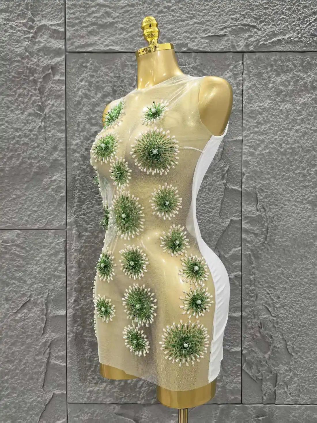 White Color Women Sleeveless Sexy O-Neck Bodycon Mini Dress Celebrate Nightclub Party Birthday Fashion Outfit Vestido