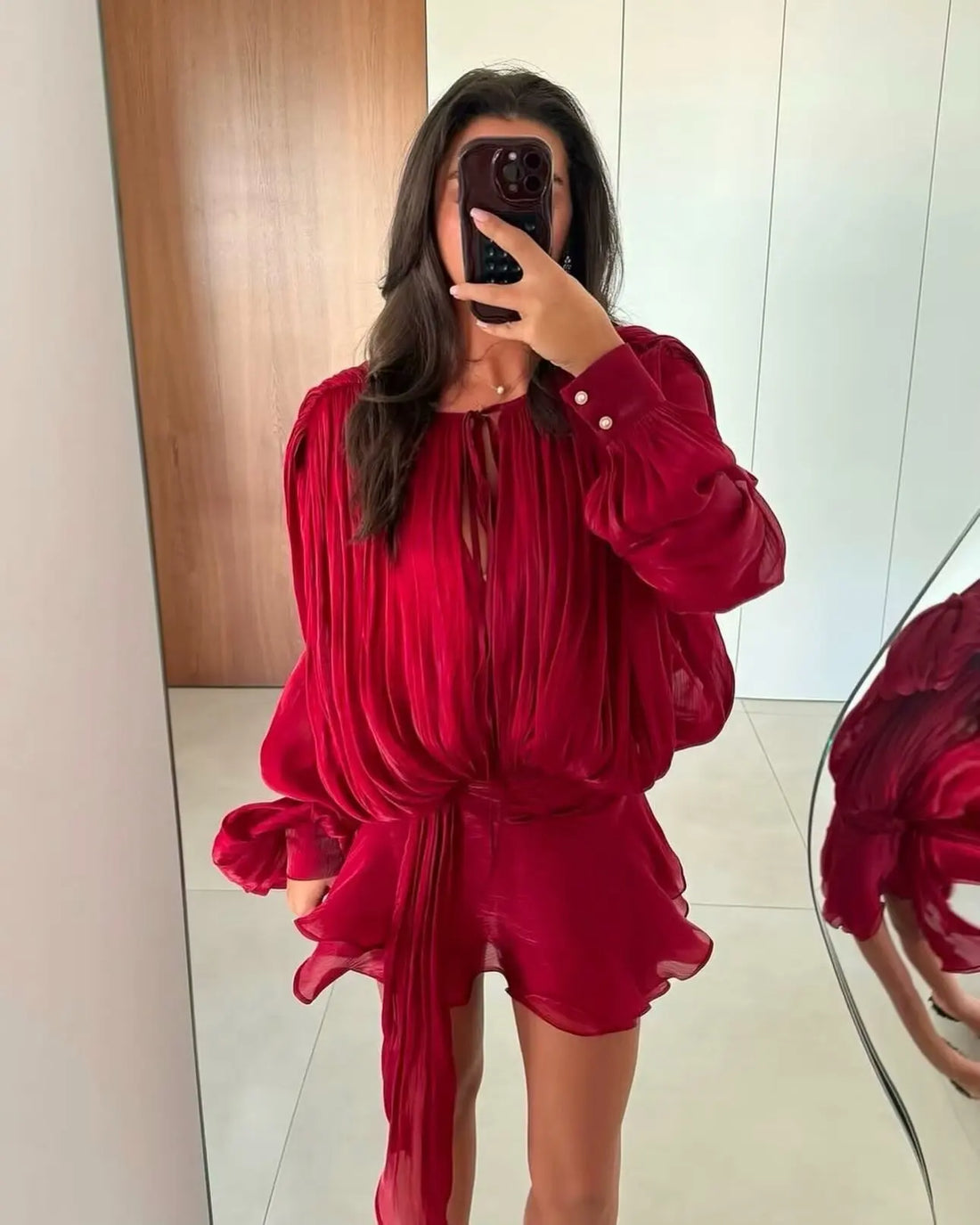 2025 New Christmas Style Women Long Puff Sleeve Sexy Ball Gown Mini Dress Celebrate Birthday Party Vacation Outfit