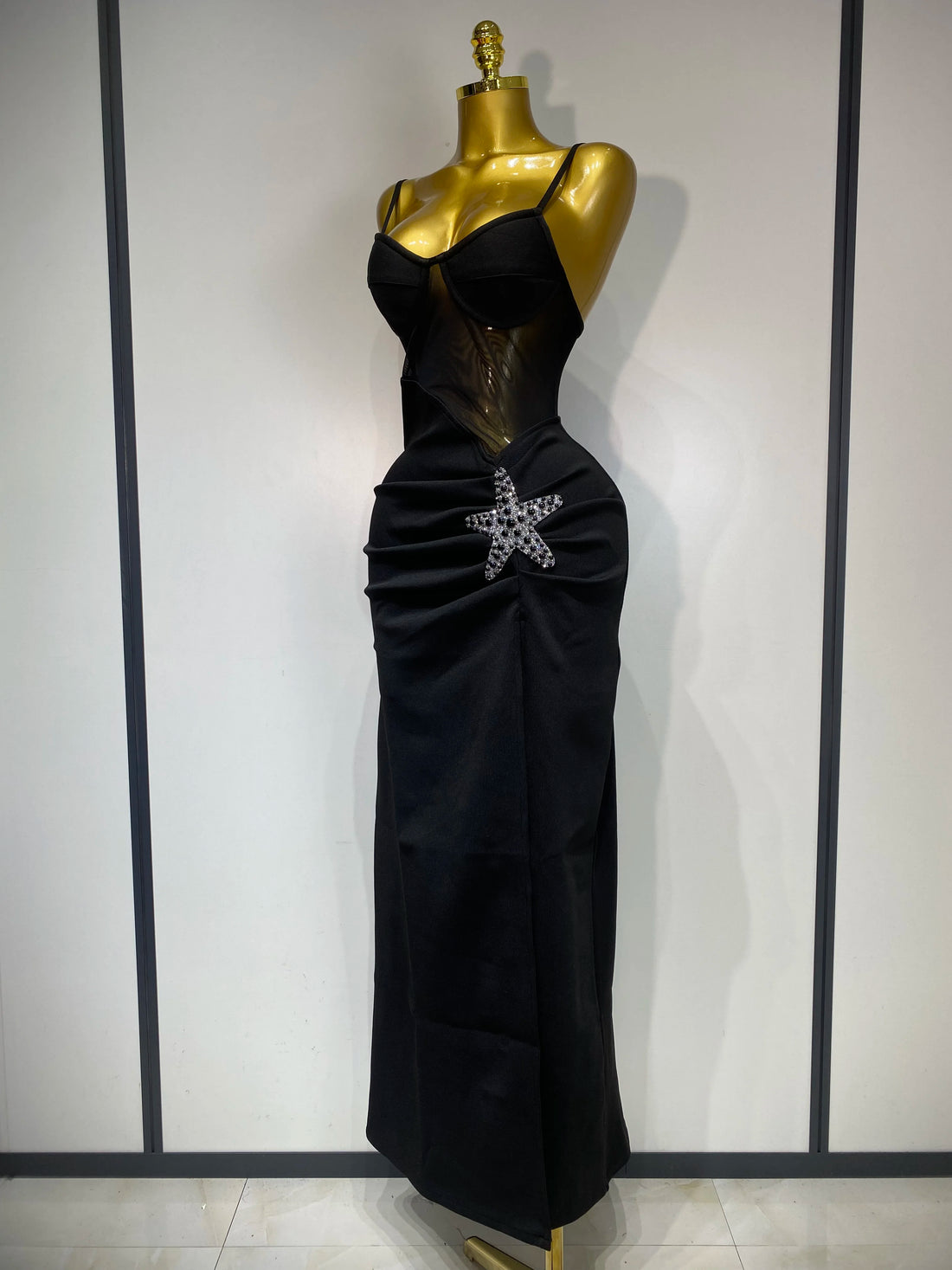 Sexy Long Dress Starfish Decoration Bandage Dress Women 2025 Elegant Style Fashion Evenig Party Luxury Birthday Prom Gowns