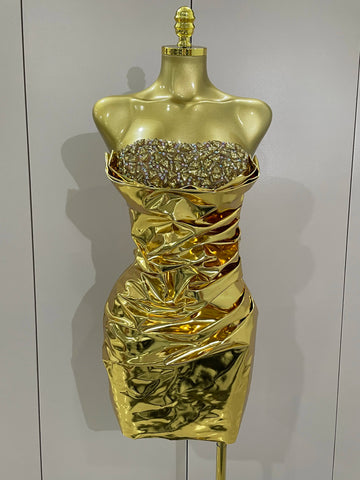 2025 New Sparkly Diamonds Crystal Sexy Mesh See Through Bodycon Mini Dress Women Birthday Party Celebrate Performance Costume