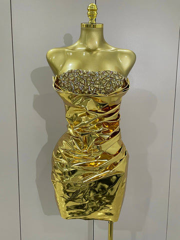 New Sparkly Diamonds Crystal Sexy Mesh See Through Bodycon Mini Dress Women Birthday Party Celebrate Performance Costume