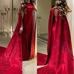 Aileen Red Long Shawl Vestidos de cuentas para fiesta de graduación Vestido de noche para mujer Fiesta de bodas Vestidos elegantes Lujo 2024 Graduación Arabia Saudita Nuevo