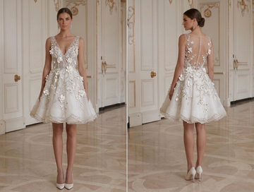 Short Party Bridal Dress Elegant Mini Wedding Style