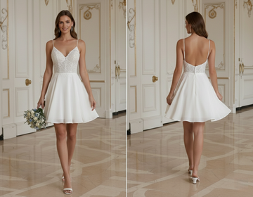 Short Wedding Dress Chiffon Beach Bridal Wear