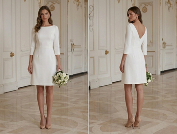 Short Wedding Dress For Civil Wedding Elegant Style