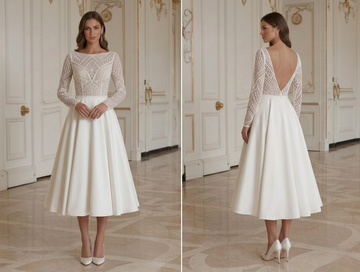 Vestido de Noiva Curto para Cerimónia Moderna