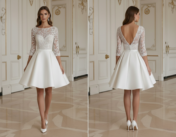 Robe de mariée courte intemporelle et élégante