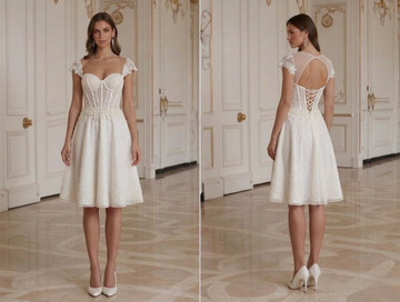 Short Wedding Dress With Corset Bodice Bridal