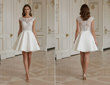 Short Wedding Dress With Elegant Fitted Bodice