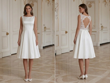Short Wedding Dress With Romantic Back Detail