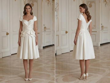 Short Wedding Dress With Sculpted Waist Design