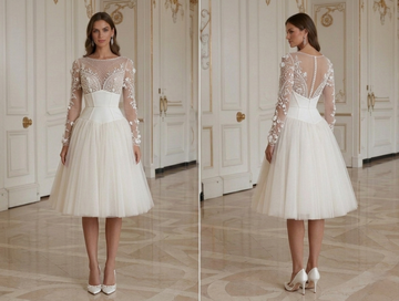 Short Wedding Dress With Structured Waistline