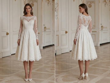 Short Wedding Dress With Vintage Inspired Lace