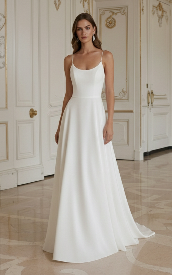 Rochie de mireasă simplă pentru plajă Stil minimal