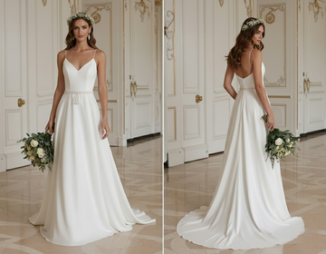 Simple Boho Wedding Dress Minimal Bohemian Bridal