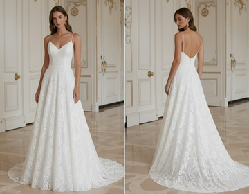 Simple Lace Wedding Dress Minimal Bridal Style