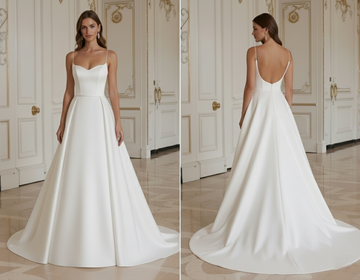 Simple Modern Minimalist Wedding Dress Bridal Gown