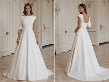 Simple Modern Minimalist Wedding Dress Bridal Style