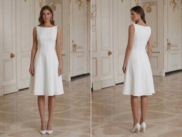 Rochie de mireasă scurtă simplă Linii curate