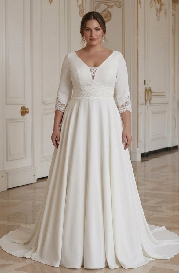 Soft Elegant Wedding Dress For Curvy Women Simple Bridal Style