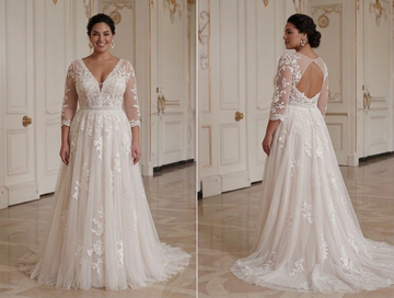 Soft Romantic Bridal Dress For Plus Size Bride Elegant Style