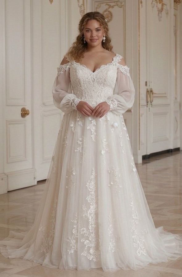 Soft Romantic Wedding Dress For Curvy Bride Feminine Bridal Style