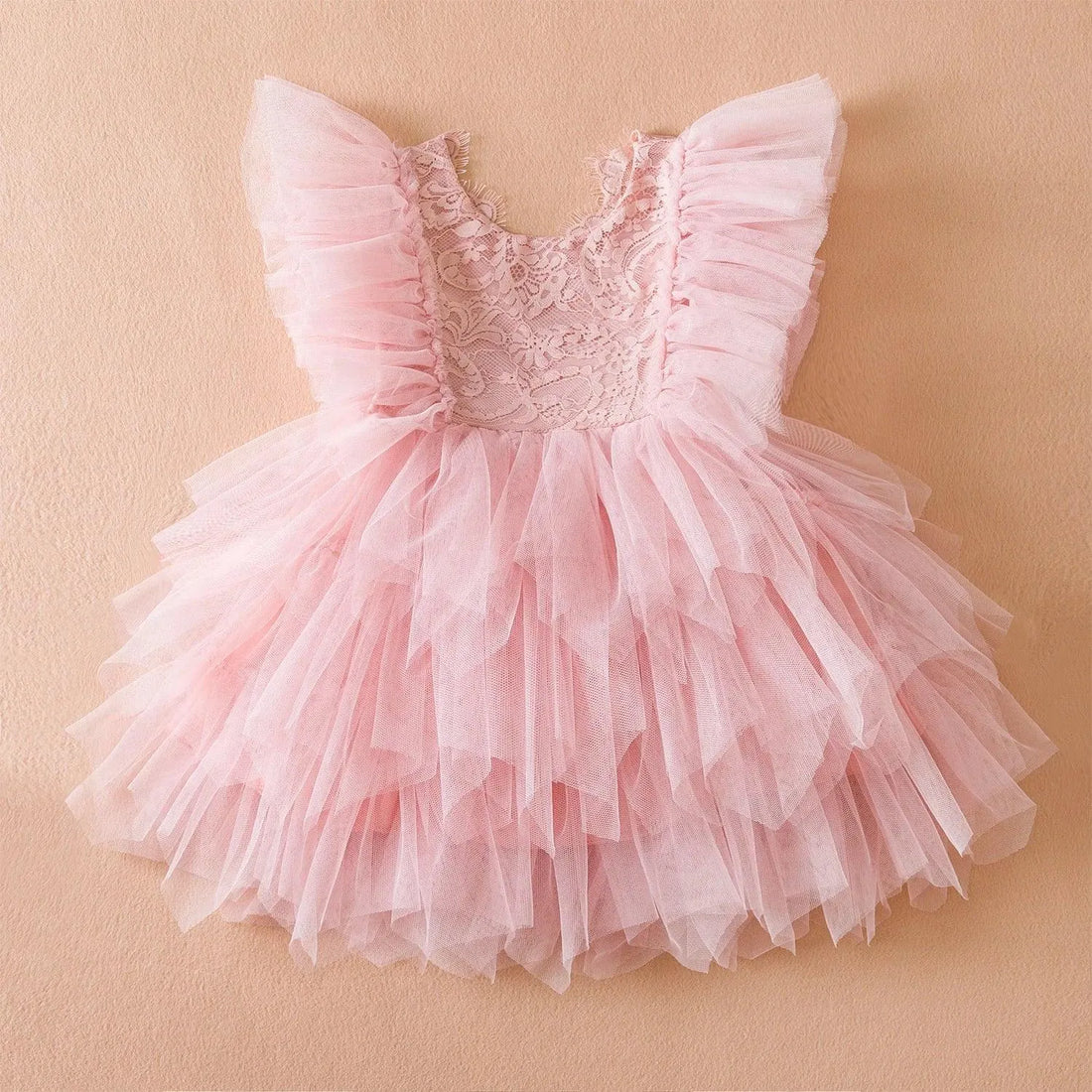 Summer Girls Birthday Dresses Pink Tulle Formal Event Costumes Girls First Communion Dresses Kids Dresses
