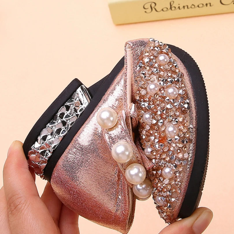 Summer Girls Shoes Bead Mary Janes Flats Fling Princess Glitter Shoes Baby Dance Shoes Kids Sandals Children Wedding Shoes Gold Sarah Houston