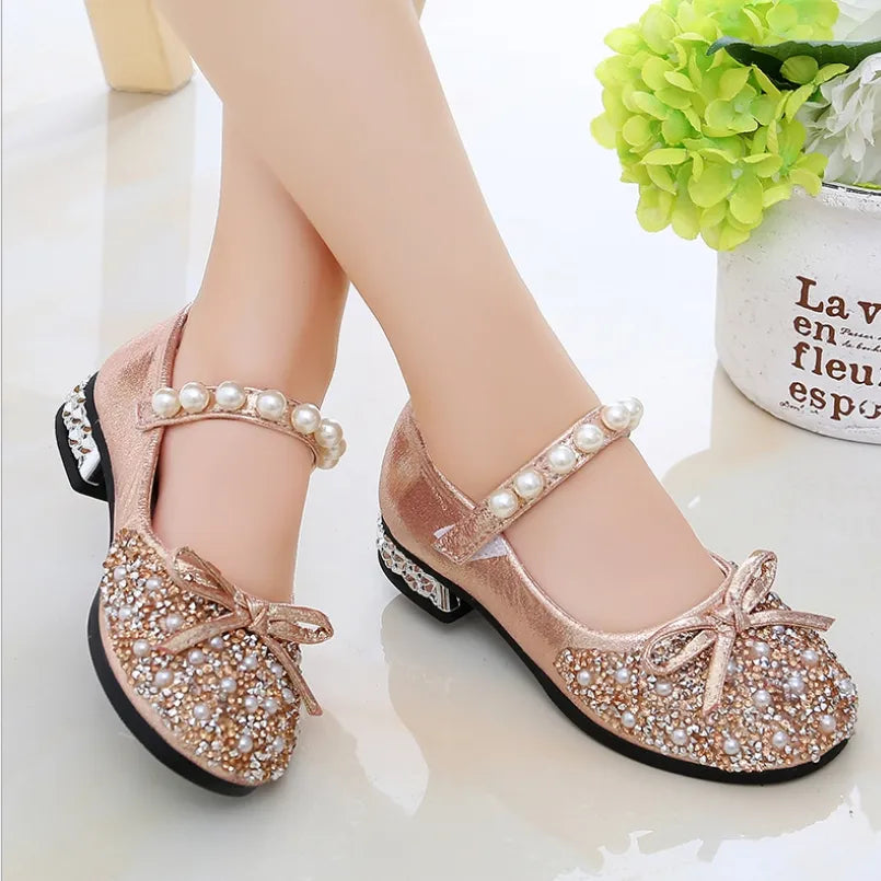 Summer Girls Shoes Bead Mary Janes Flats Fling Princess Glitter Shoes Baby Dance Shoes Kids Sandals Children Wedding Shoes Gold Sarah Houston