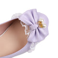 Summer Ladies 2.5 Platform Cute Bow Lace Princess Mary Jane Lolita Shoes Party 10cm High Heels Buckle Pumps Big size 43 Sarah Houston