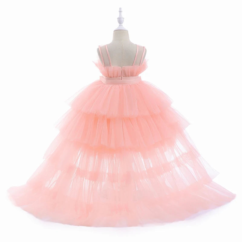 Summer Long Bridesmaid Dress For Girl Children Costume Lace Princess Dresses Girls Clothes Birthday Wedding Party Ball Gown Sarah Houston