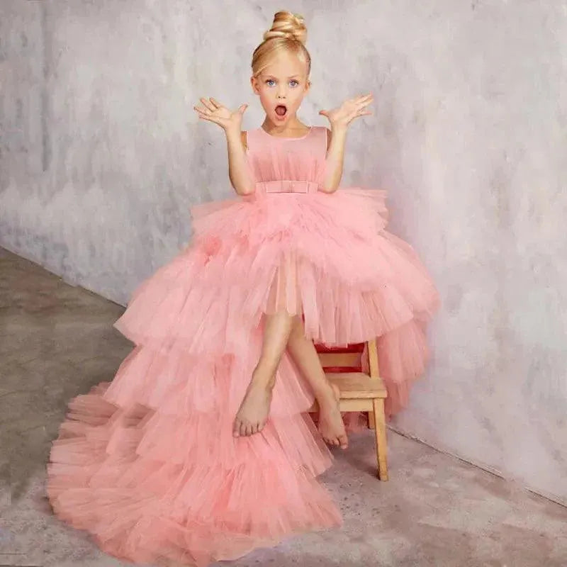 Summer Long Bridesmaid Dress For Girl Children Costume Lace Princess Dresses Girls Clothes Birthday Wedding Party Ball Gown