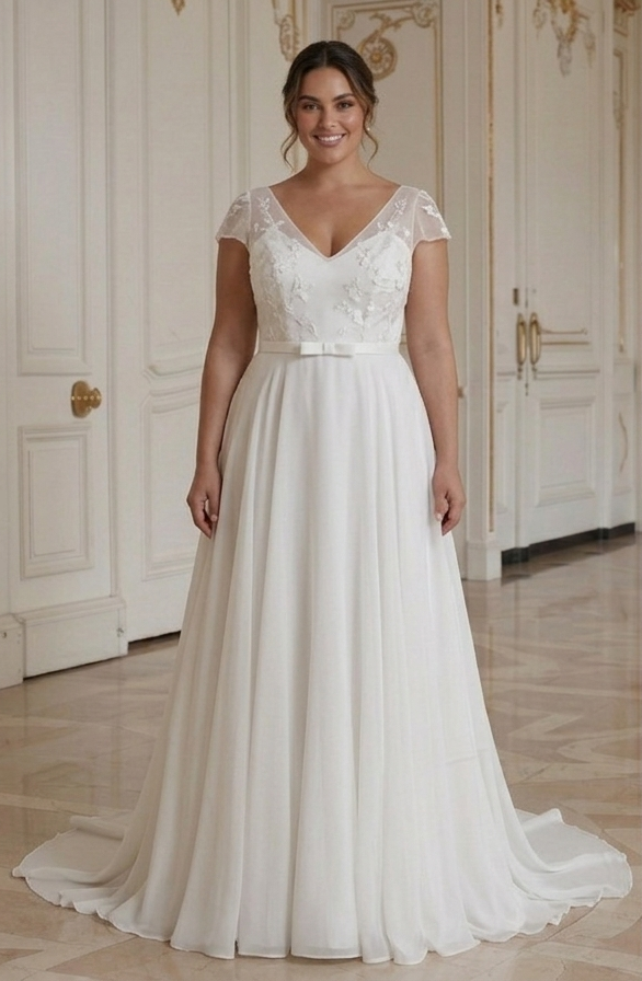 Summer Wedding Dress For Plus Size Bride Lightweight Elegant Style