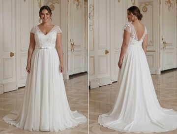 Gaun Pengantin Musim Panas untuk Pengantin Plus Size Ringan dan Bergaya Elegan