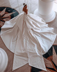 Eleganti abiti da sposa perle abiti da sposa moderni abiti boho spazzano abito da ballo raso taglie forti di taglia di novità