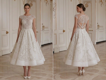 Robe de mariée longueur thé pour cérémonie élégante