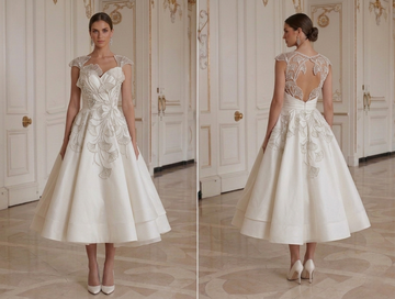 Brautkleid in Tea-Länge für formelle Hochzeiten