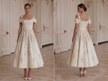Brautkleid in Tea-Länge für moderne Zeremonie